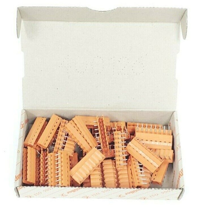 BOX OF 50 NEW WEIDMULLER 151326 CONNECTORS SL 5.08/8/90 4.5SN OR, 300V 10A