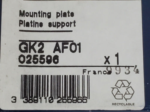 LOT OF 3 NIB TELEMECANIQUE GK2AF01 MOUNTING PLATES 025596