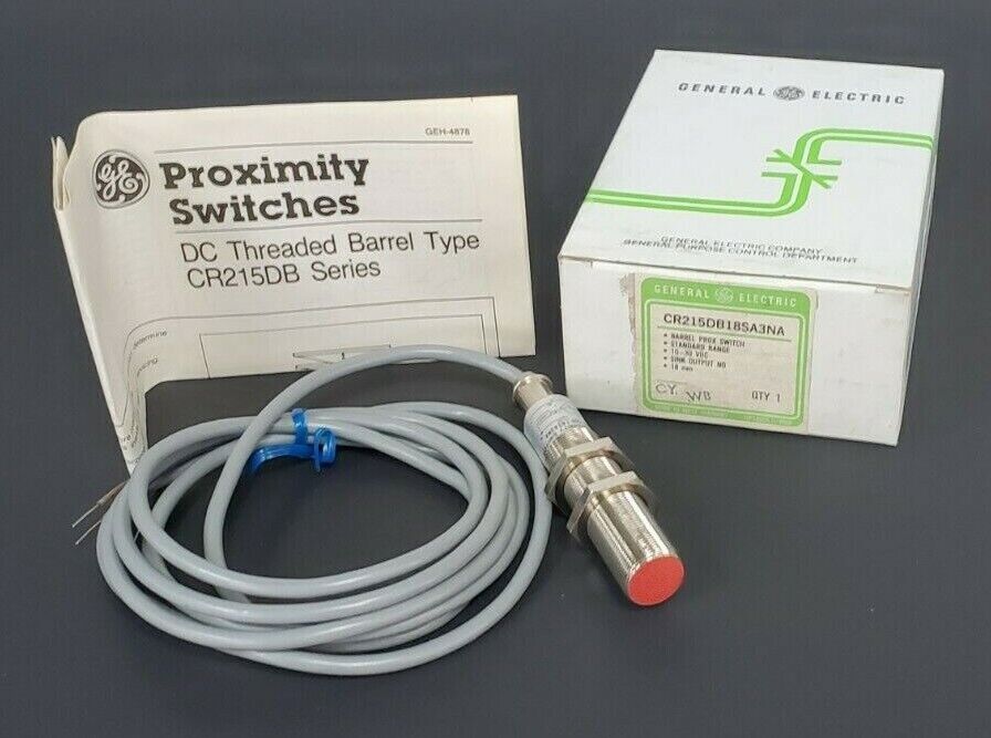 NIB GENERAL ELECTRIC CR215DB18SA3NA BARREL PROX SWITCH 10-30 VDC 18MM