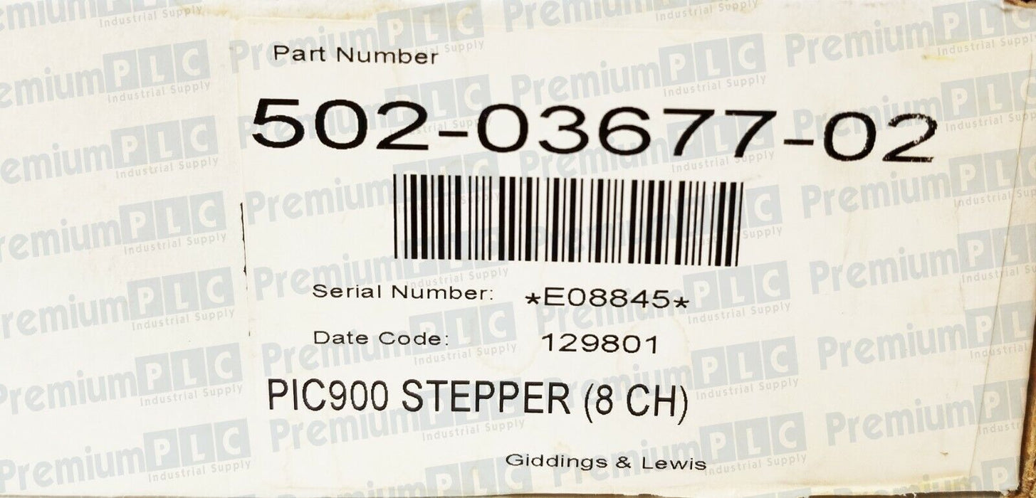 GIDDINGS & LEWIS 502-03677-02 PIC900 OUTPUT STEPPER (8 CH) 502-03677-02R1 NIB