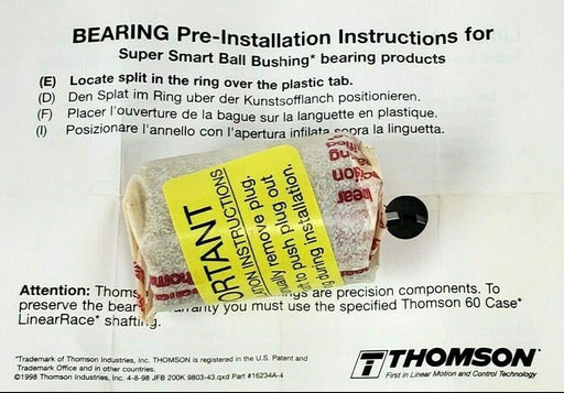 LOT OF 4 NEW THOMSON SSU10WW SUPER SMART BALL BEARING BUSHINGS