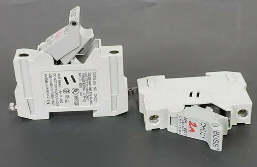 LOT OF 2 COOPER BUSSMANN CHCC1 FUSE HOLDERS 30A 600V
