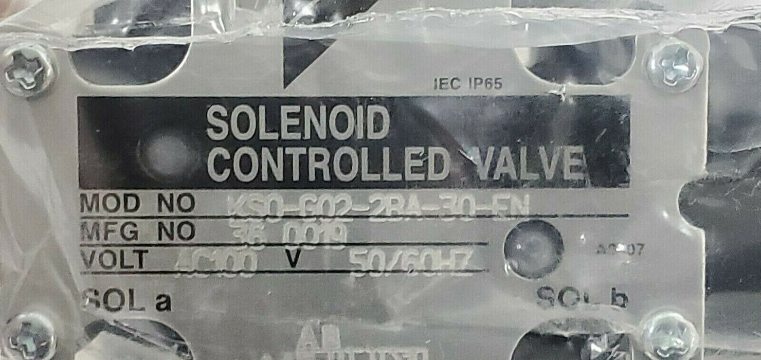 NEW DAIKEN INDUSTRIES KS0-G02-2BA-30-EN SOLENOID VALVE 36-0019 KSOG022BA30EN