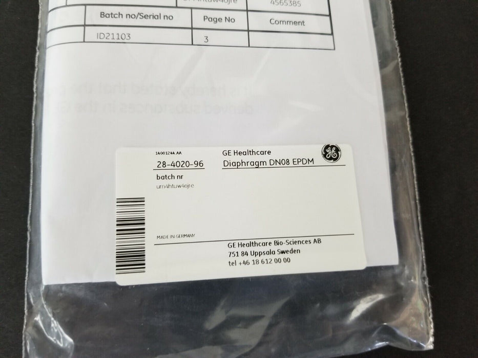 LOT OF 10 NEW GE HEALTHCARE 28-4020-96 VALVE DIAPHRAGMS DN08 EPDM 28402096