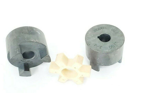 LOT OF 2 WOODS L100 3/4'' JAW COUPLINGS