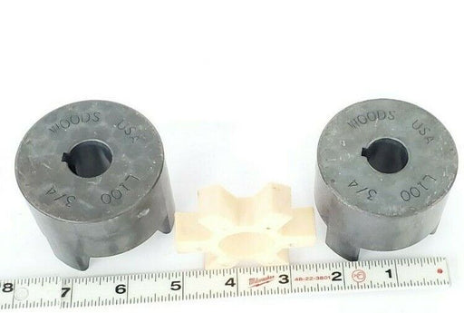 LOT OF 2 WOODS L100 3/4'' JAW COUPLINGS