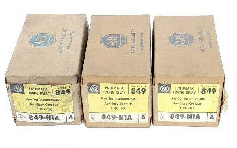 LOT OF 3 NIB ALLEN BRADLEY 849-N1A PNEUMATIC TIMING RELAYS 849N1A SER. A