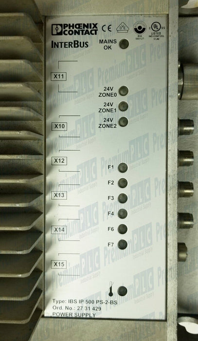 PHOENIX CONTACT IBS IP 500 PS-2-BS INTERBUS POWER SUPPLY UNIT 2731429