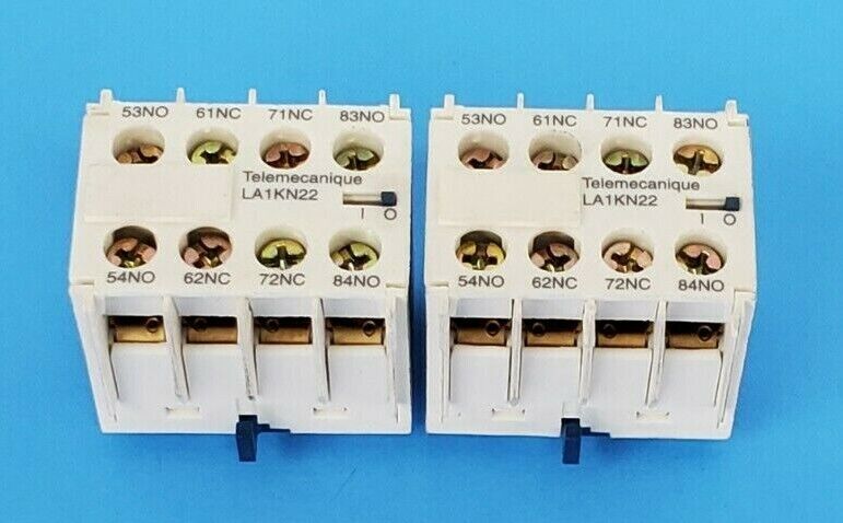 LOT OF 2 NEW TELEMECANIQUE LA1KN22 AUX CONTACT CONTACTOR RELAYS 10A