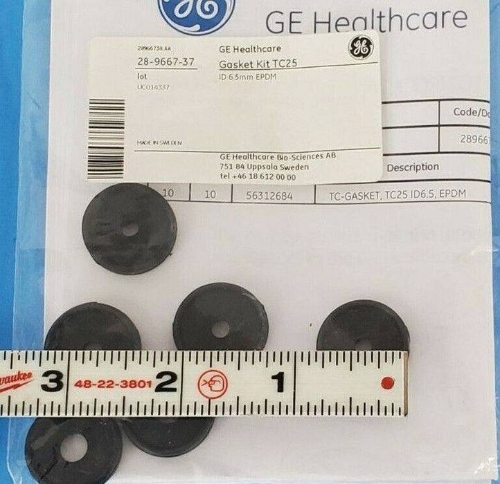 NEW GE HEALTHCARE 28-9667-37 GASKET KIT TC25 ID 6.5mm EPDM 28966737 (16/PK)