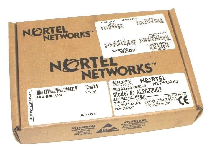 NIB NORTEL NETWORKS 302830-AR24 BAYSTACK 400-2FX MDA 4-PORT 10BASE-T/100BASE-TX
