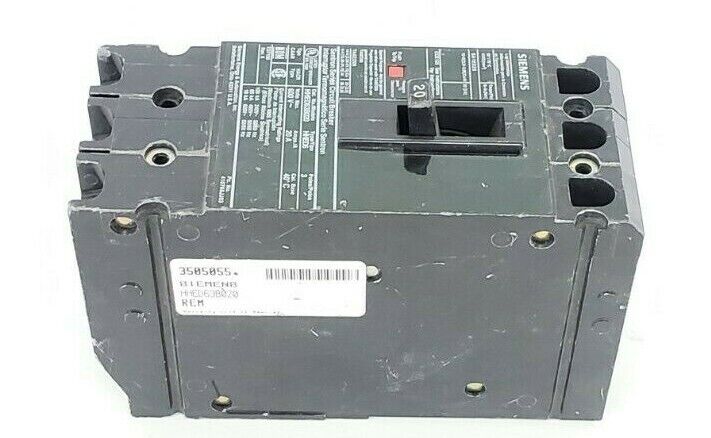 SIEMENS HHED63B020 SENTRON SERIES CIRCUIT BREAKER HHED6 600V 3P 20A SA1E025