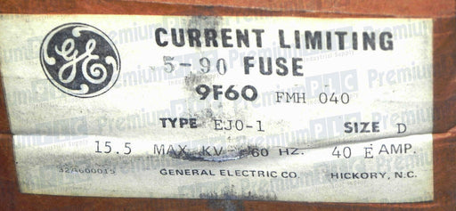 GENERAL ELECTRIC 9F60FMH040 40A CURRENT LIMITING 5-90 FUSE A155F1D0R0-40E NIB