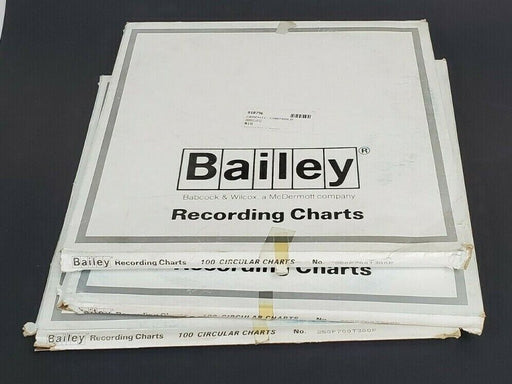 LOT OF 3 BOXES OF 100 NEW BAILEY 250F700T30 RECORDING CHARTS 11.125" 00045492