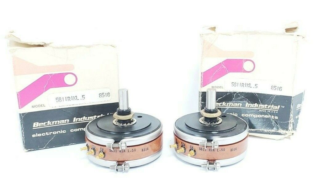 LOT OF 2 NIB BECKMAN 5611 R1K L.5 SINGLE-TURN POTENTIOMETERS 1000 OHM 5611R1KL.5