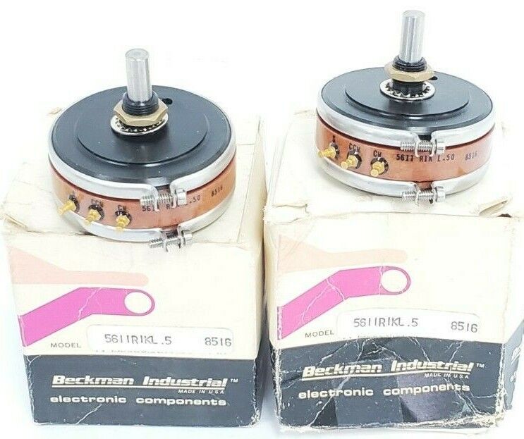 LOT OF 2 NIB BECKMAN 5611 R1K L.5 SINGLE-TURN POTENTIOMETERS 1000 OHM 5611R1KL.5
