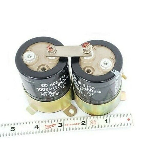 LOT OF 2 HITACHI HCGF5A 1000 MFD 450 VDC CAPACITORS SURGE 500 VDC
