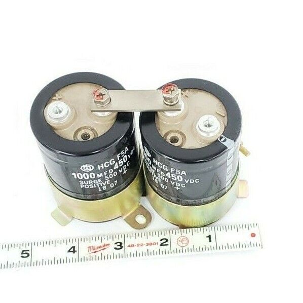 LOT OF 2 HITACHI HCGF5A 1000 MFD 450 VDC CAPACITORS SURGE 500 VDC