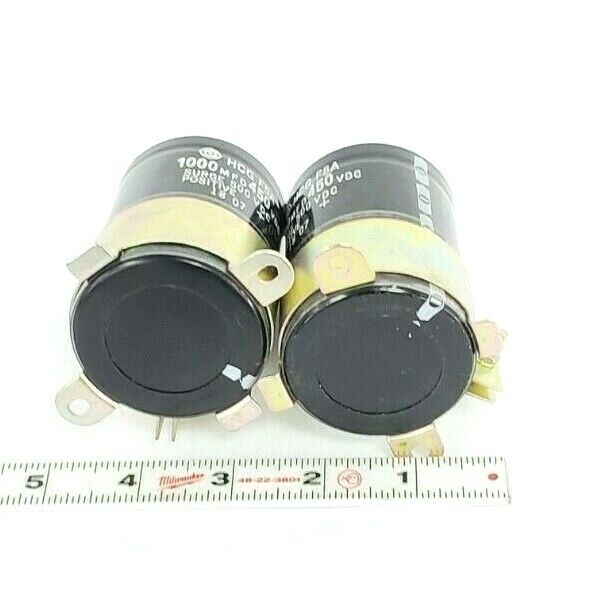LOT OF 2 HITACHI HCGF5A 1000 MFD 450 VDC CAPACITORS SURGE 500 VDC