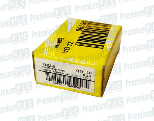 BOX OF 10 COOPER BUSSMANN FNM-6 FUSETRON FUSES CLASS MIDGET 6 AMP 250V TRM6 NIB