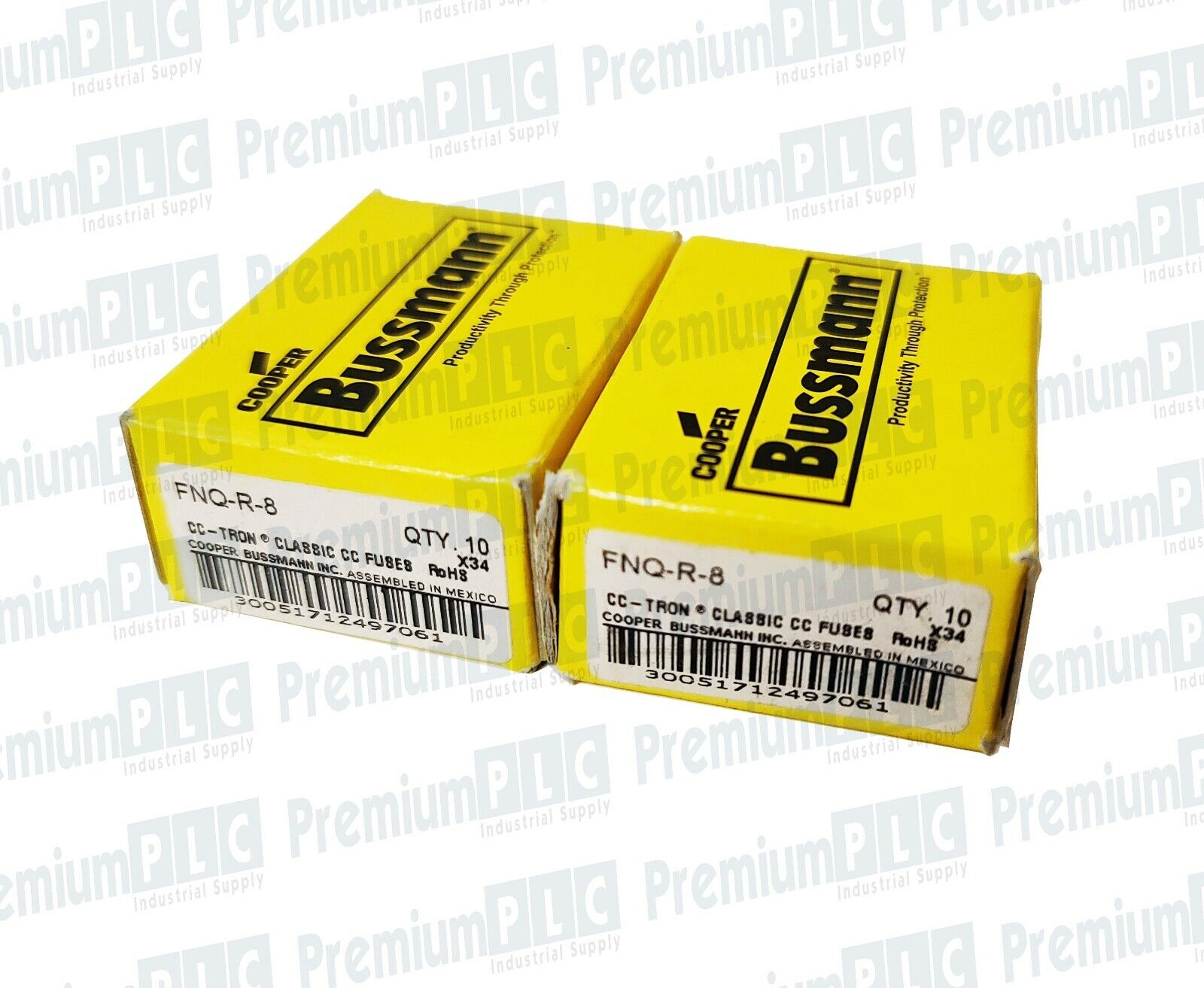 LOT OF 20 COOPER BUSSMANN FNQ-R-8 CC-TRON FUSES CLASS CC 8AMP 600V ATQR8 NIB