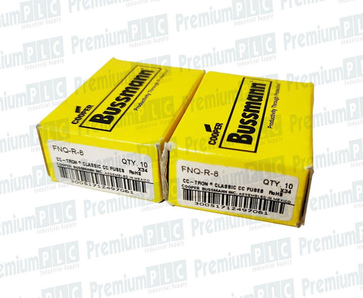 LOT OF 20 COOPER BUSSMANN FNQ-R-8 CC-TRON FUSES CLASS CC 8AMP 600V ATQR8 NIB