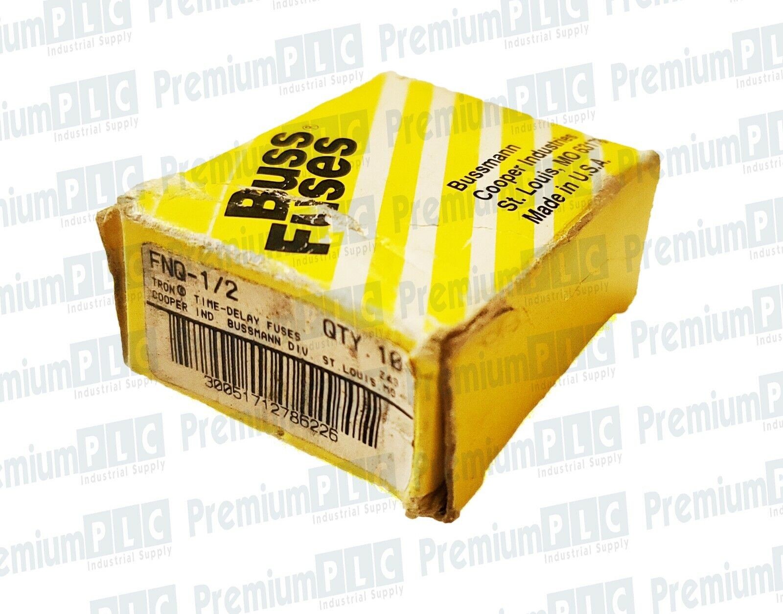BOX OF 10 COOPER BUSSMANN FNQ-1/2 TRON FUSES CLASS MIDGET 1/2 AMP 500V NIB
