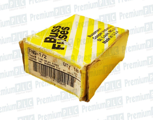 BOX OF 10 COOPER BUSSMANN FNQ-1/2 TRON FUSES CLASS MIDGET 1/2 AMP 500V NIB