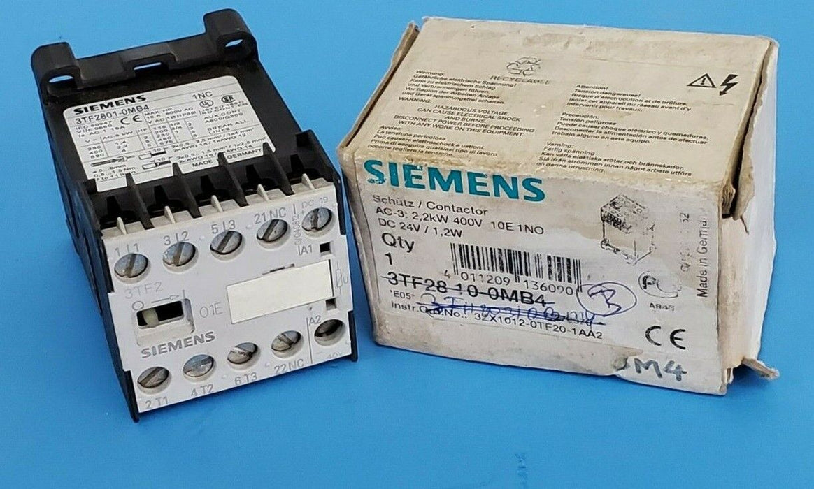 SIEMENS 3TF2801-0MB4 CONTACTOR 3TF28010MB4