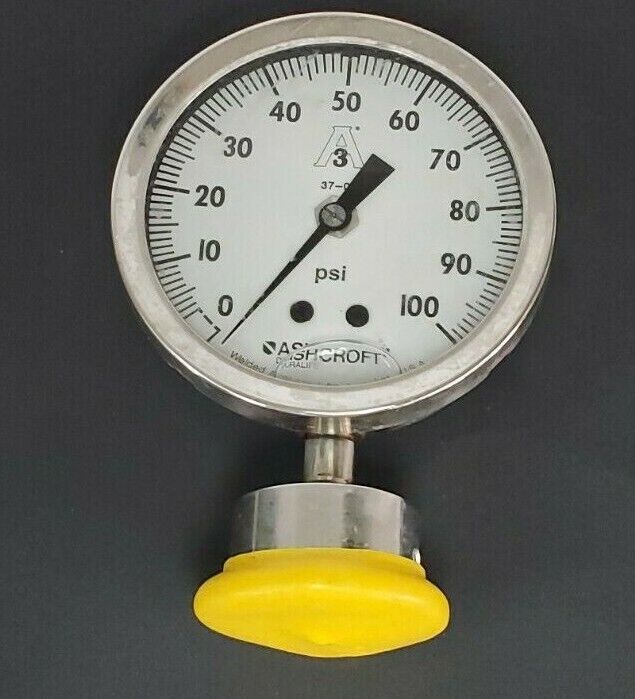 ASHCROFT A3 37-01 PRESSURE GAUGE, 0-100PSI, G250-2456-B, 250-2990