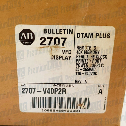 ALLEN BRADLEY 2707-V40P2R SER. A, REV. A, DTAM PLUS VFD DISPLAY 2707V40P2R NEW