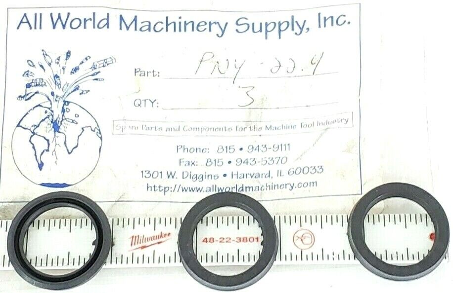 LOT OF 3 NEW ALL-WORLD MACHINERY SUPPLY PNY-22.4 O-RING SEALS PNY224