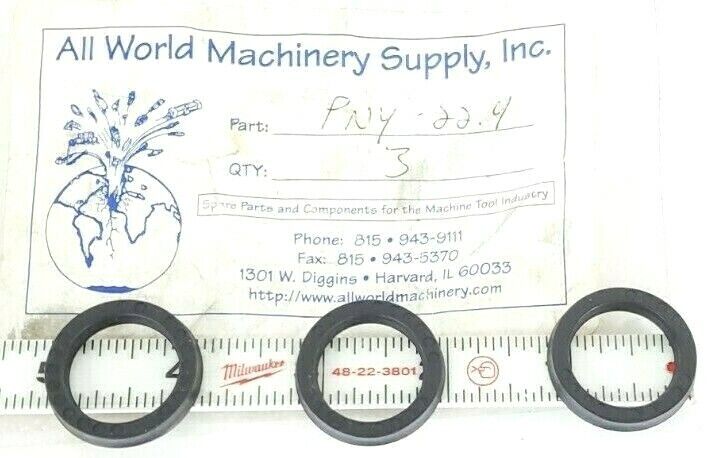 LOT OF 3 NEW ALL-WORLD MACHINERY SUPPLY PNY-22.4 O-RING SEALS PNY224