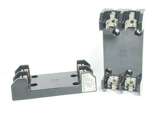 LOT OF 2 MARATHON 4100931 R6F30A2BCU FUSE HOLDERS, 600V, 30A