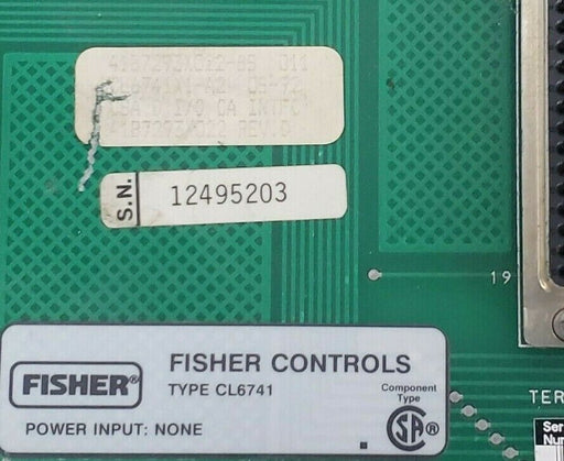FISHER CL6741X1-A2 I/O CABLE INTERFACE PANEL 41B6041 CL6741 41B7293X022-85