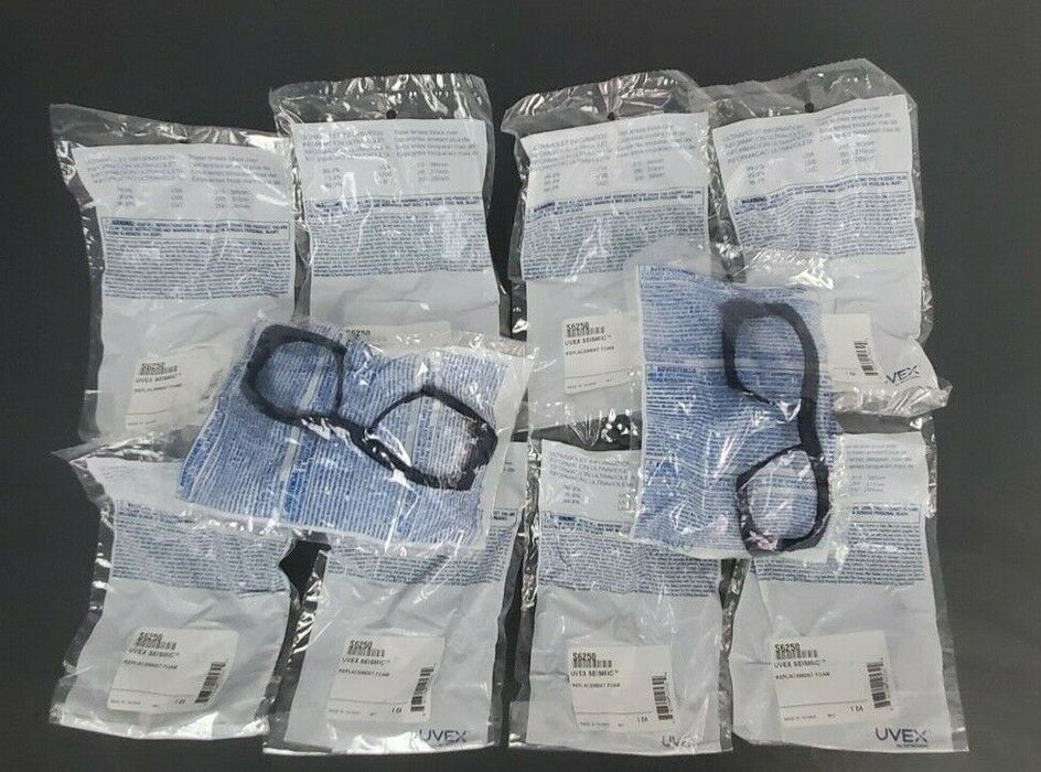 LOT OF 10 NEW UVEX SPERIAN S6250 SEISMIC REPLACEMENT FOAM GLASSES/GOGGLES FRAMES