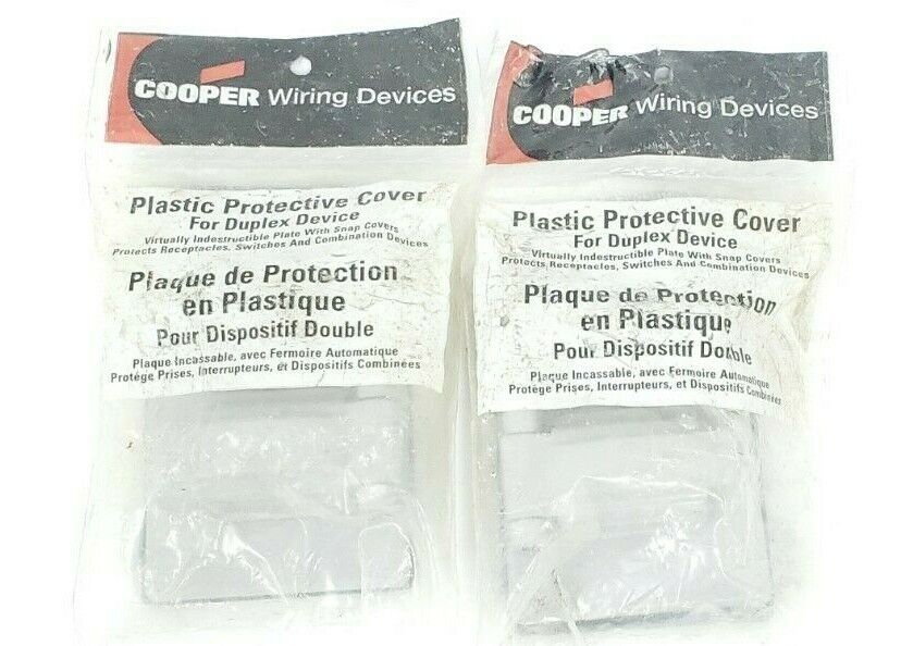 LOT OF 2 NEW COOPER S1962 PLASTIC PROTECTIVE COVERS FOR DUPLEX DEVICE