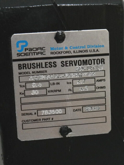 PACIFIC SCIENTIFIC S22HSNA-RNNM-03 BRUSHLESS SERVO MOTOR S22HSNARNNM03