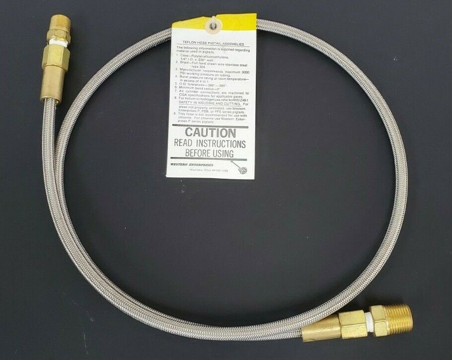 NEW WESTERN ENTERPRISES TEFLON HOSE PIGTAIL ASSEMBLIES