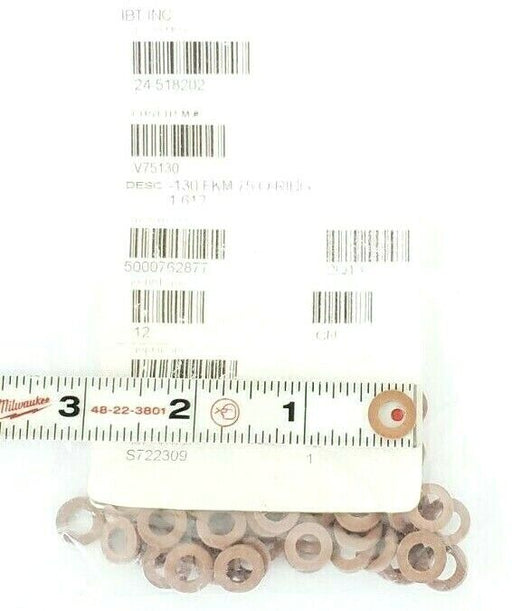 LOT OF 55 NEW IBT INC 6452236 130-FKM-75 VITON O-RINGS V75130 24-518202 1.612