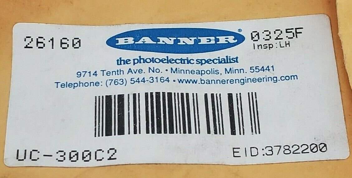 NEW BANNER UC-300C2 MINI-BEAM REPLACEMENT LENS ASSEMBLY UC300C2