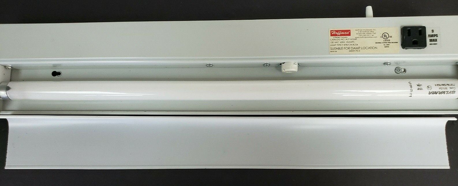 HOFFMAN ALF16D24R FLUORESCENT LIGHT FIXTURE, 120VAC, 60HZ, 0.35A