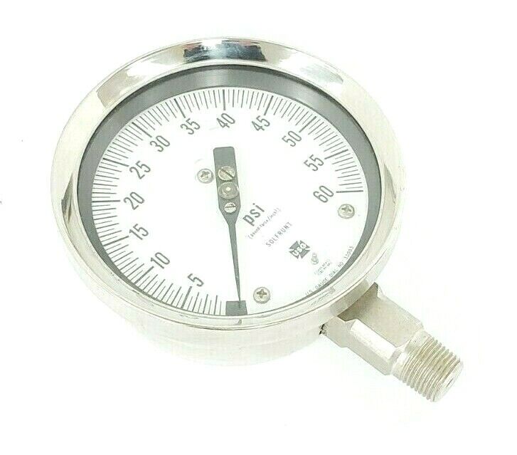 NEW U.S. GAUGE DIAL NO. 33003 SOLFRUNT PRESSURE GAUGE 0-60psi