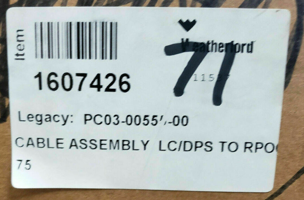 NEW WEATHERFORD P0C3-00555-00 REV. B LC/DPS TO RPO-75 CABLE BELDEN-M E64067