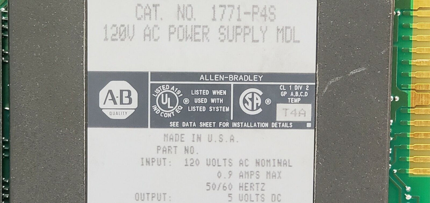LOT OF 8 ALLEN BRADLEY 1771-P4S AC POWER SUPPLY MODULES 120V