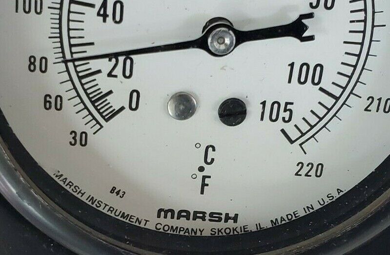 MARSH INSTRUMENTS 30-200 DEG F / 0-105 DEG C TEMPERATURE PROBE / THERMOMETER
