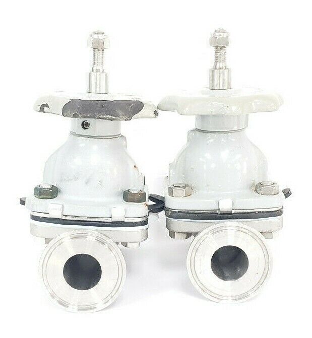 LOT OF 2 ITT GRINNELL DIAPHRAGM VALVES WITH 1819 CF8M 1" VALVE BODIES