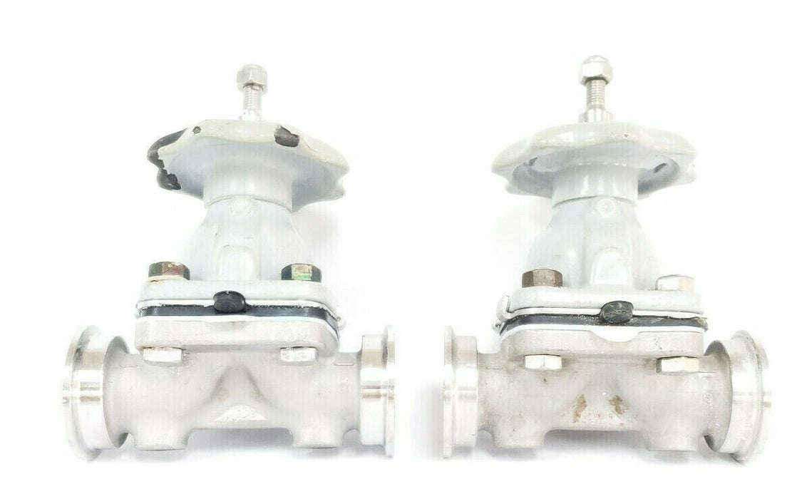 LOT OF 2 ITT GRINNELL DIAPHRAGM VALVES WITH 1819 CF8M 1" VALVE BODIES