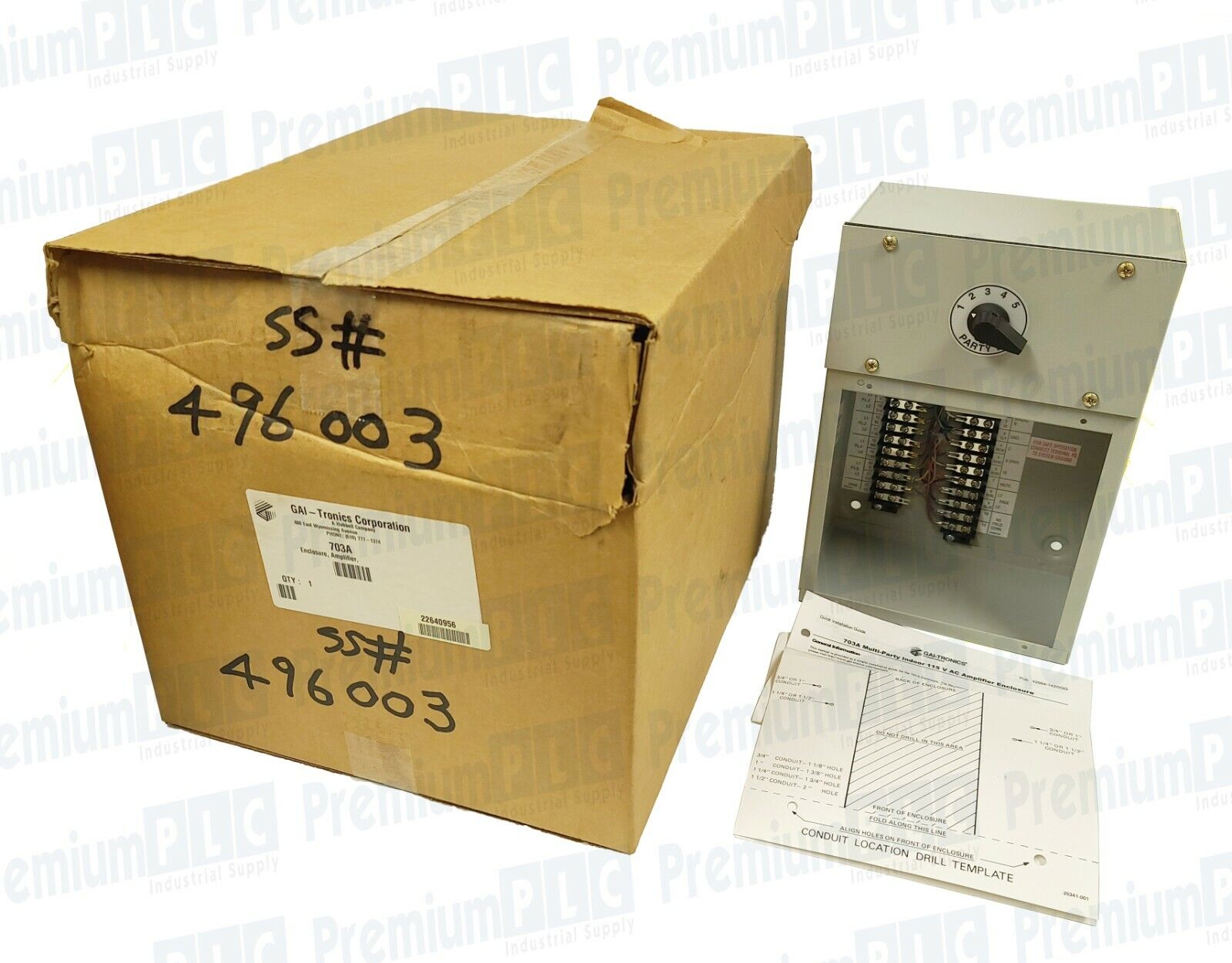 HUBBELL GAI-TRONICS 703A MULTI-PARTY INDOOR 115VAC AMPLIFIER ENCLOSURE NEW