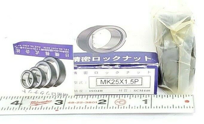 NIB NIKKI MK25 X 1.5P PRECISION LOCKNUT MK25X1.5P ISO4H SCM440